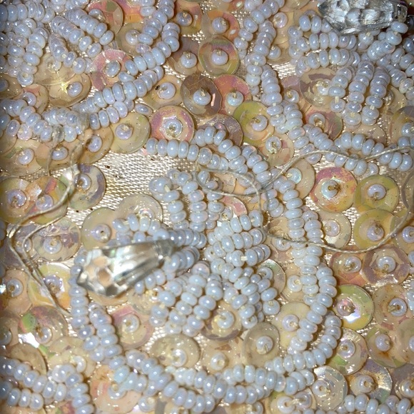 Vtg. BRITISH HONG KONG evening bag, 9 x 5 1/2 x 1 1/2” beaded white $58 - Picture 5 of 8